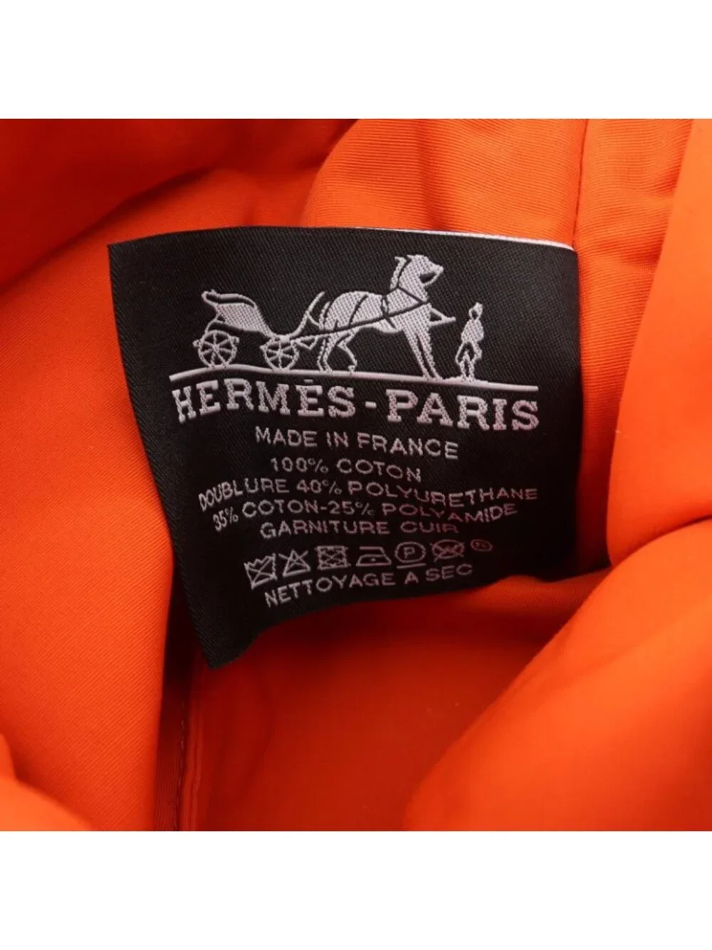 Hermes Pouch Bolide Mini 02 Orange White Canvas Leather Black